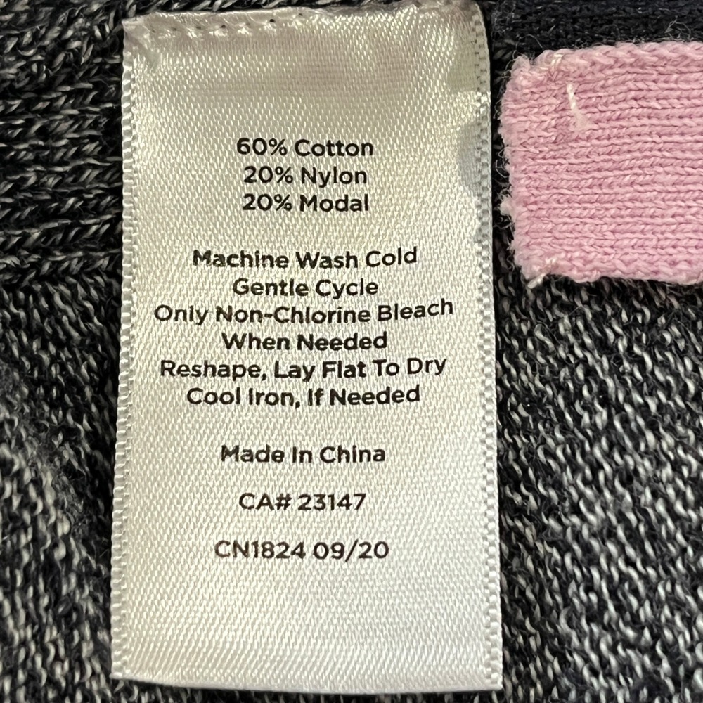 T by Talbots Cardigan‎ Women Large Gray Pink Trim Open Front Longline Loungewear - Picture 6 of 11
